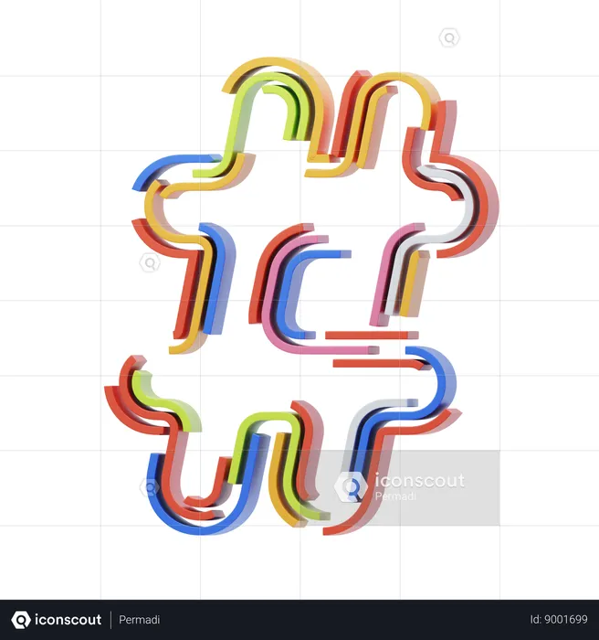 Hashtag Symbol  3D Icon