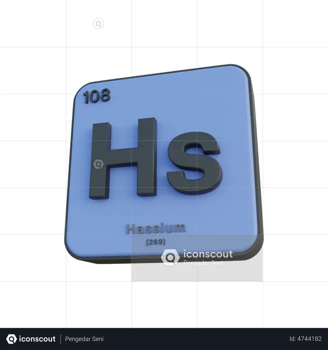 Hassium  3D Illustration