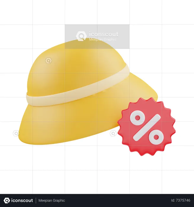 Hat Discount  3D Icon