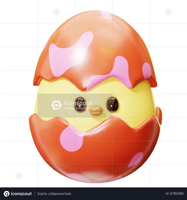 Hatching Chicken  3D Icon