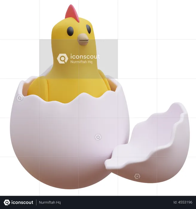 Hatching Chicken Egg  3D Icon