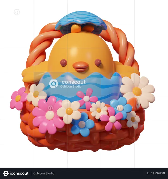 Hatching Egg Basket  3D Icon
