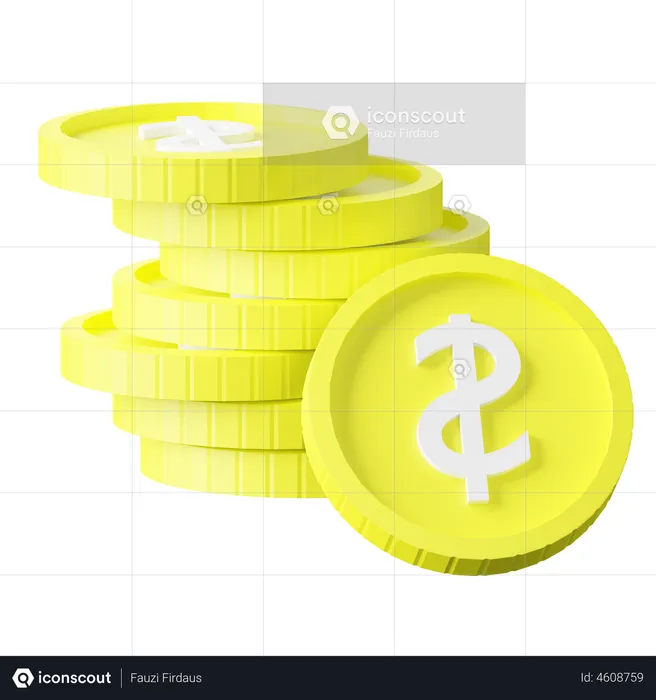 Haufen von Dollarmünzen  3D Icon