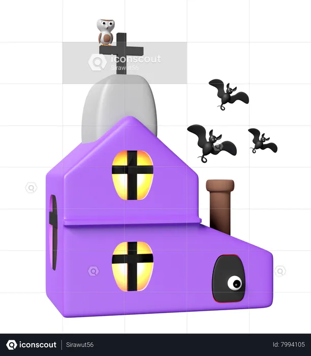 Haunted House  3D Icon