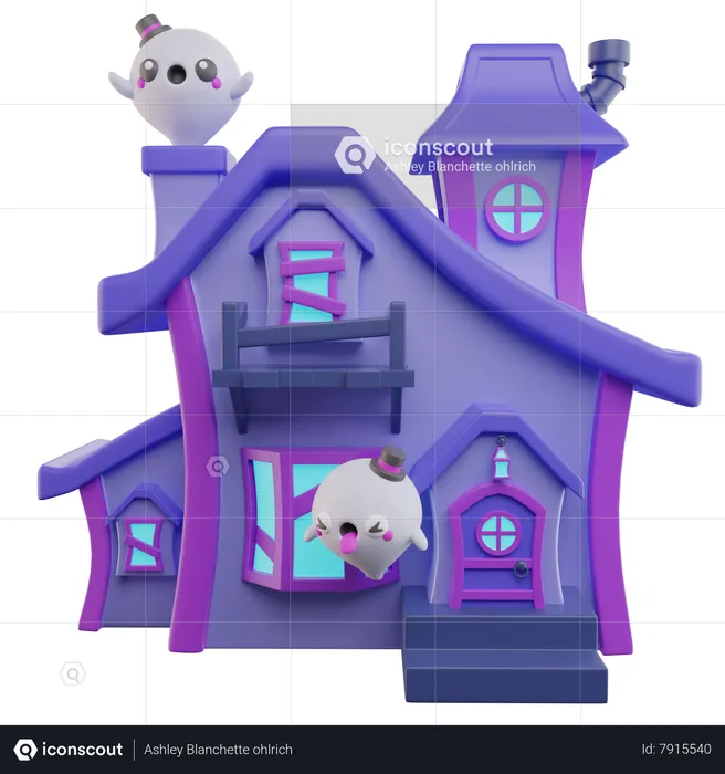 Haunted House Ghosts  3D Icon