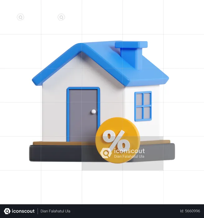 Haus Rabatt  3D Icon