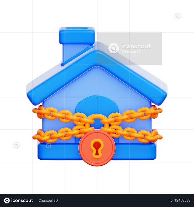 Haus-Zwangsvollstreckungsschloss  3D Icon