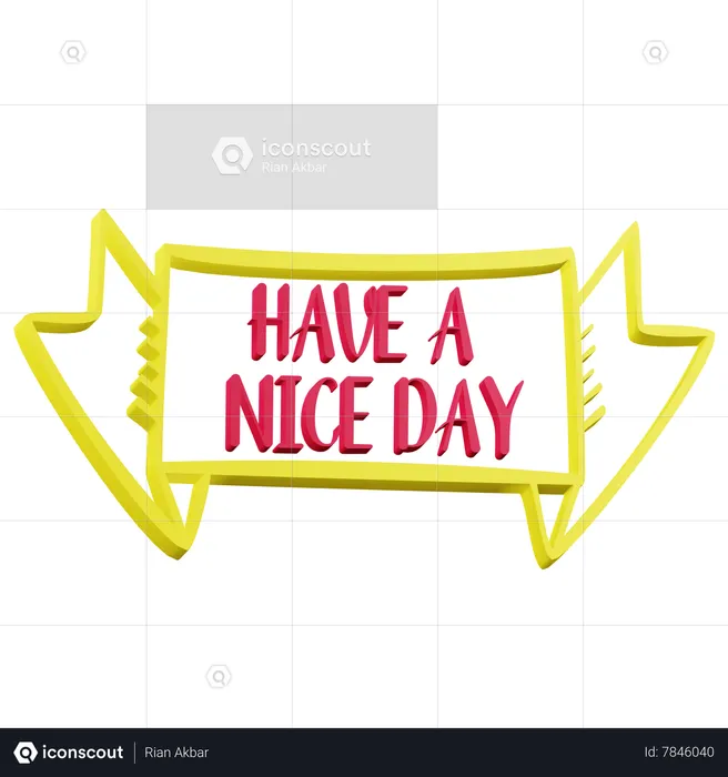 Have A Nice Day Sticker  3D Icon
