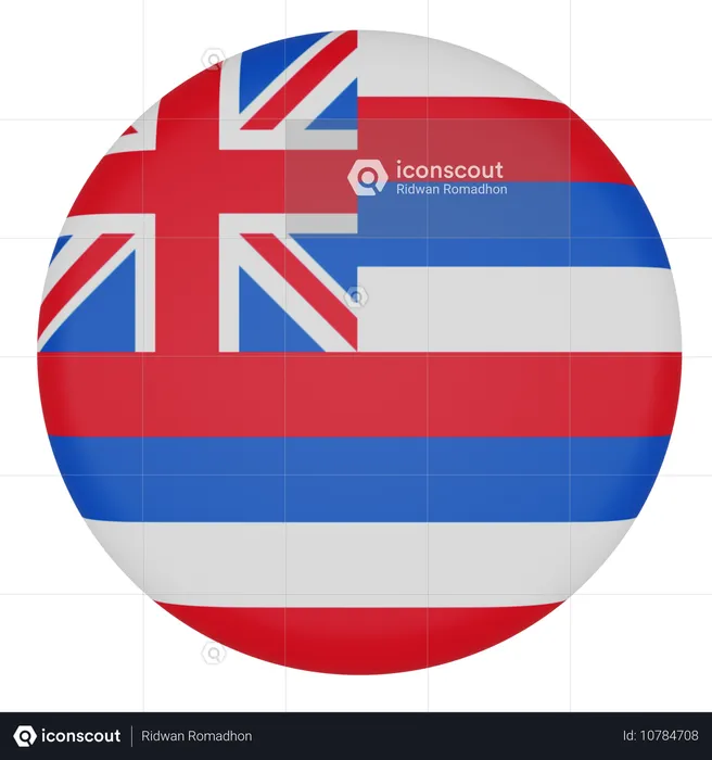 Hawai Flag 3D Icon