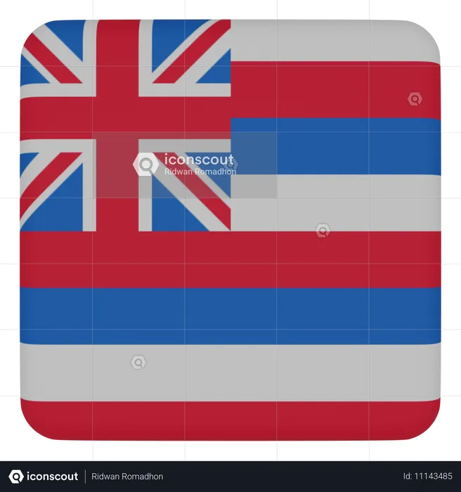 Hawaii Flag 3D Icon