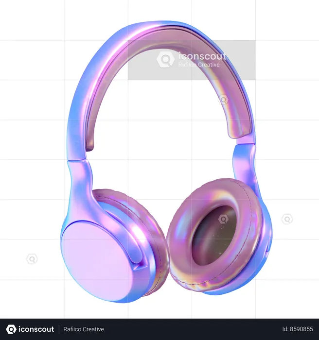Headphone Holographic  3D Icon