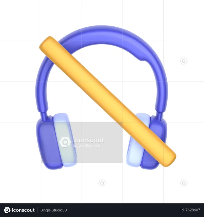 Headphone Off  3D Icon