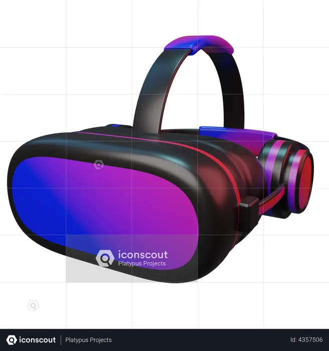 Headphone with VR box  3D Illustration