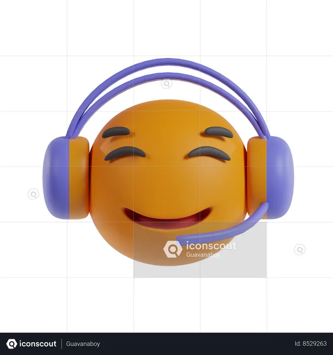 Headset Emoji 3D Icon