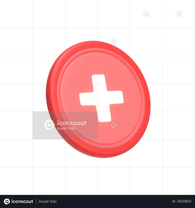 Health Coin  3D Illustration