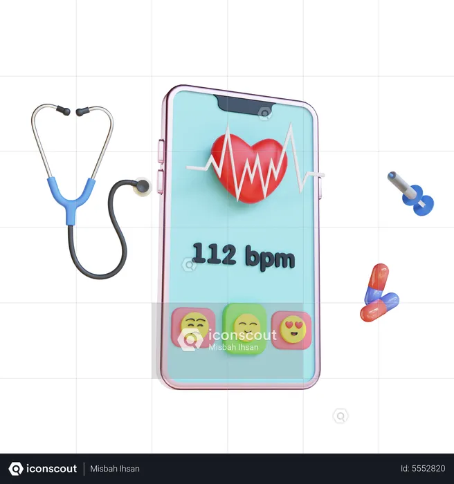 Healthcare App  3D Illustration