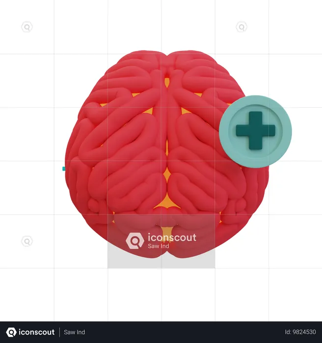 Healthy brain  3D Icon