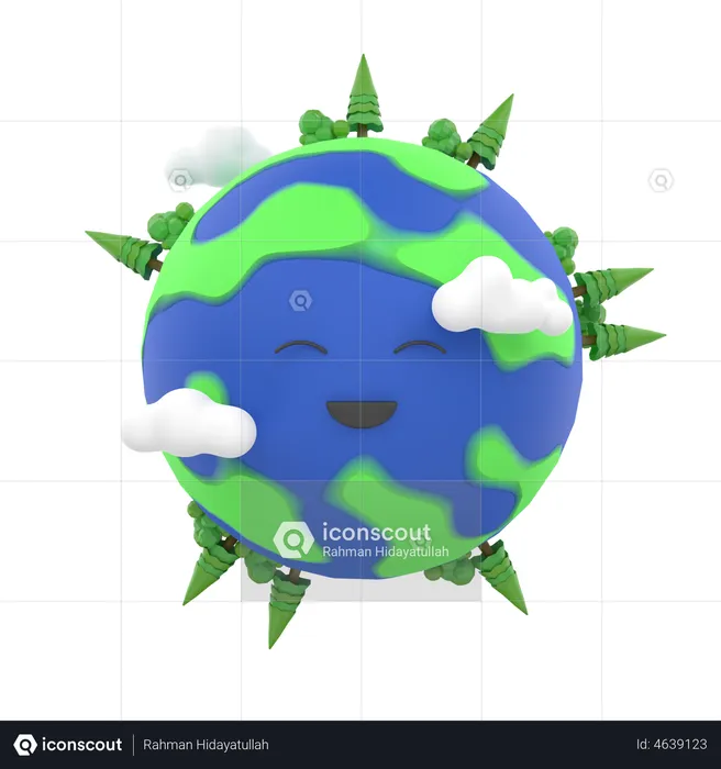 Healthy Earth  3D Illustration