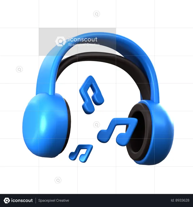 Hearing music  3D Icon