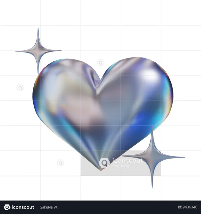 Heart Abstract Shape  3D Icon