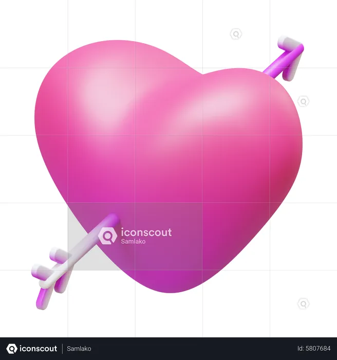 Heart And Arrow  3D Icon