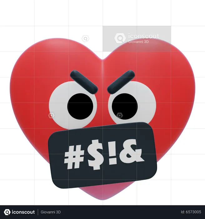 Heart angry emoji Emoji 3D Icon