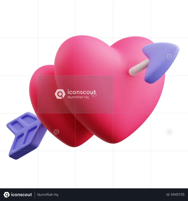 Heart Arrow  3D Icon