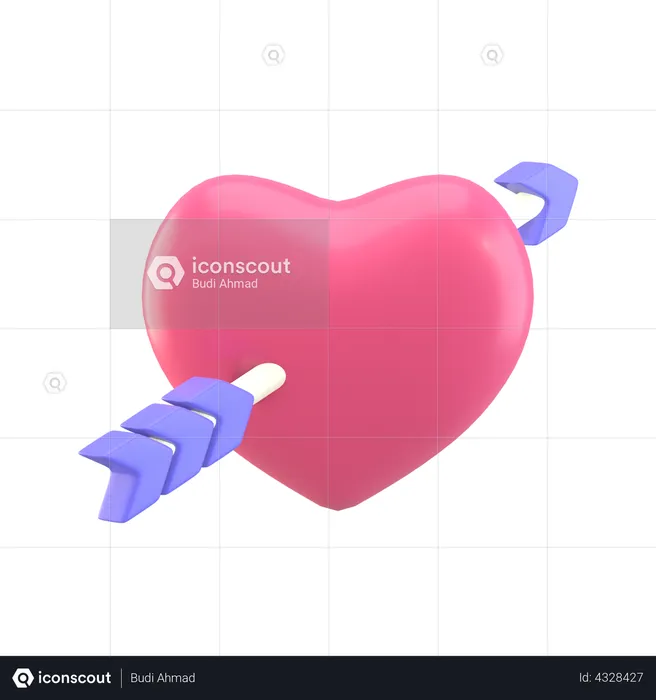 Heart arrow  3D Illustration