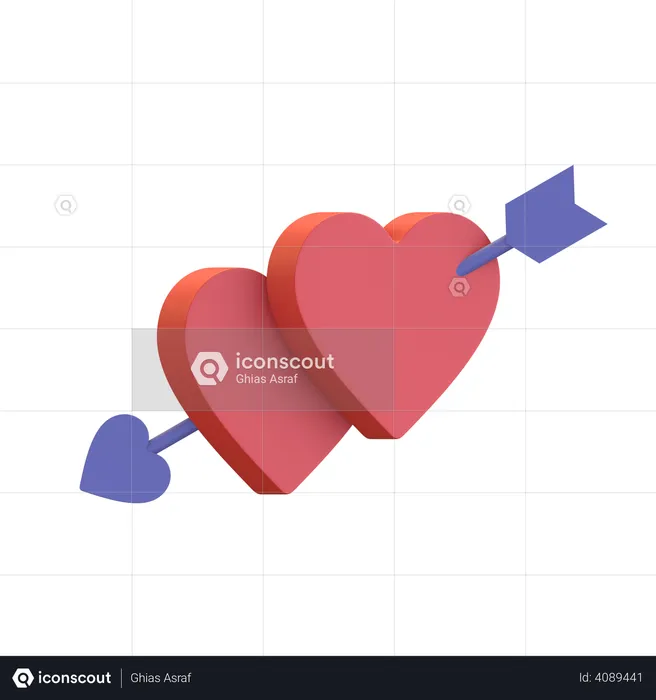 Heart Arrow  3D Illustration