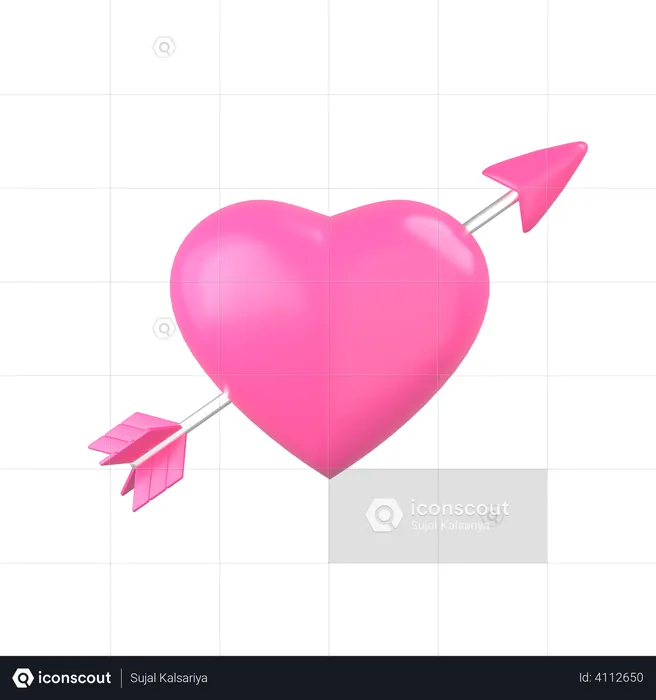 Heart Arrow  3D Illustration