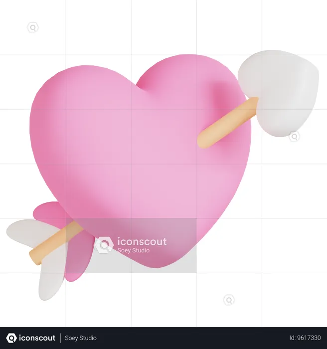 Heart Arrow Icon  3D Icon