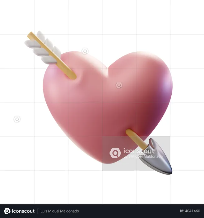 Heart Arrowed  3D Illustration