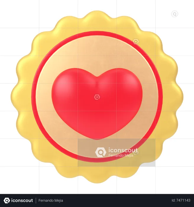 Heart Badge  3D Icon