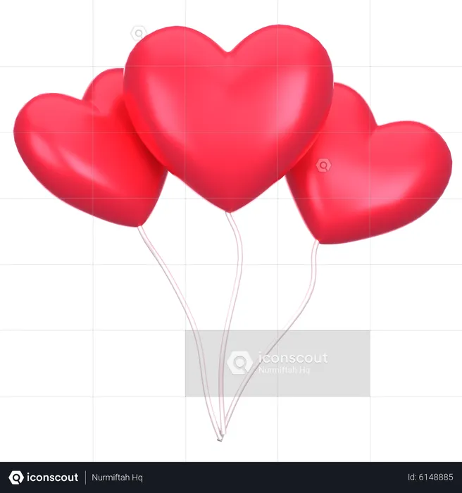 Heart Balloon  3D Icon