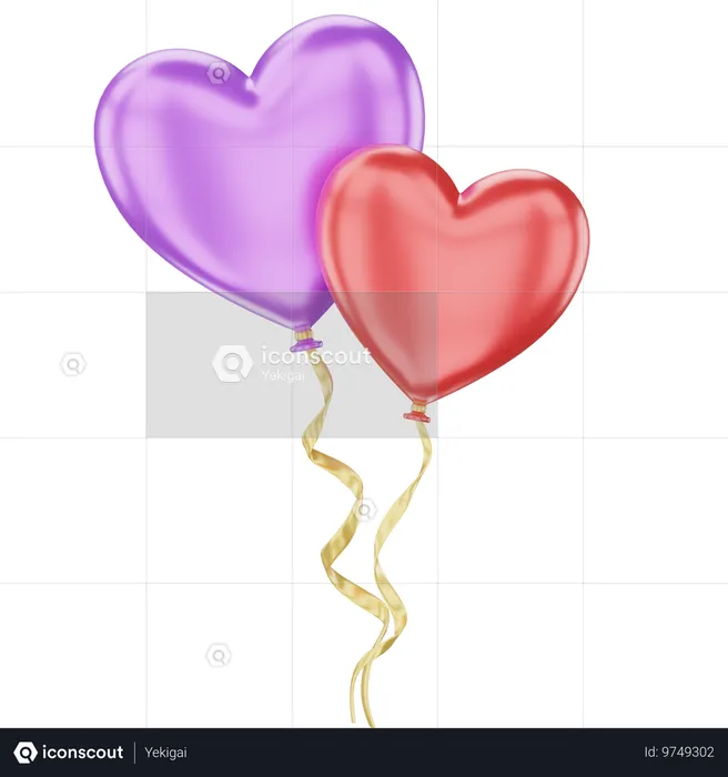 Heart Balloon  3D Icon