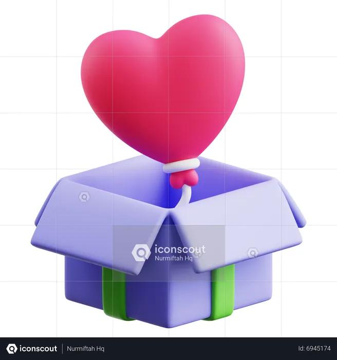 Heart Balloon Gift  3D Icon