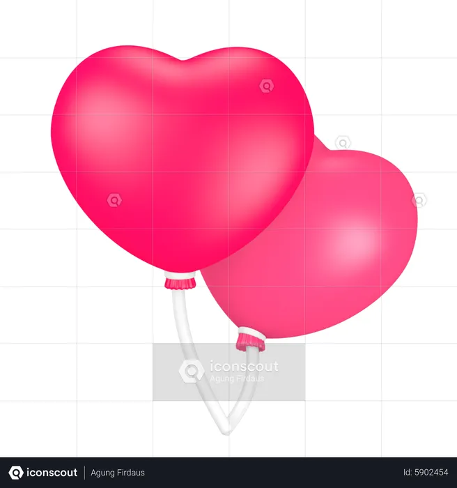 Heart Balloons  3D Icon