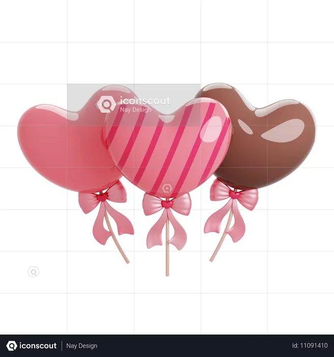 Heart Balloons  3D Icon