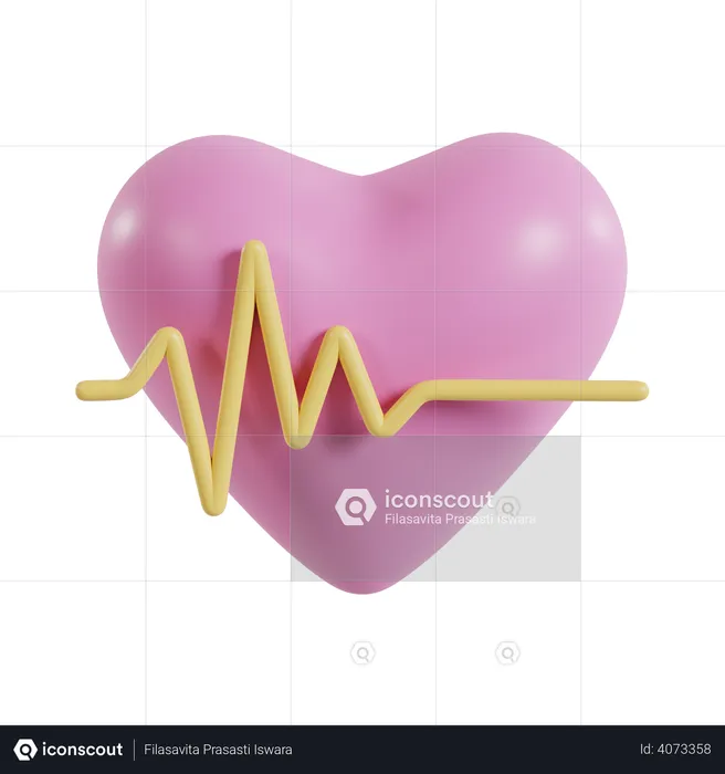 Heart beat  3D Illustration