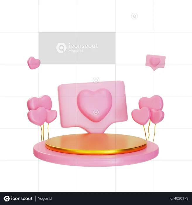 Heart Bubbles  3D Icon