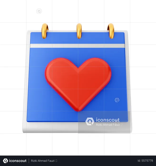 Heart Calendar  3D Icon