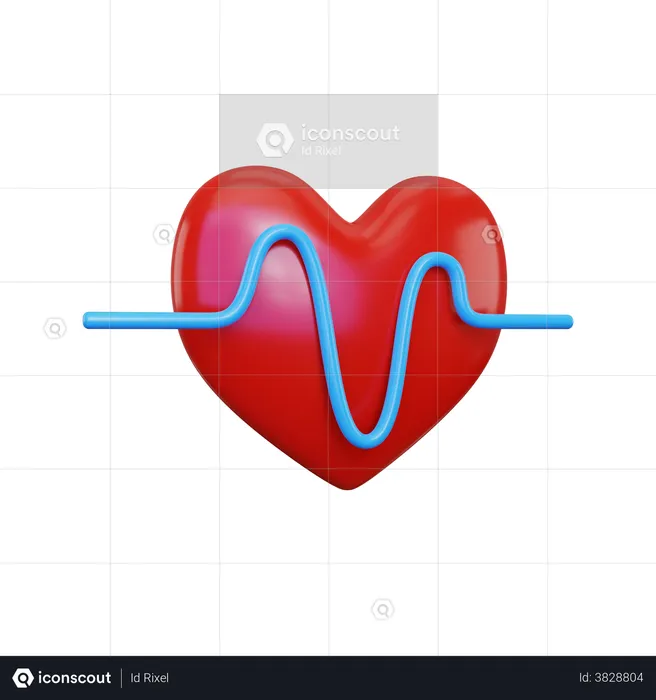 Heart cardiogram  3D Illustration