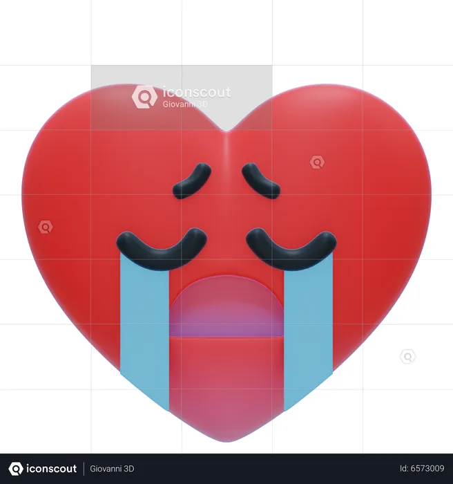 Heart crying Emoji 3D Icon