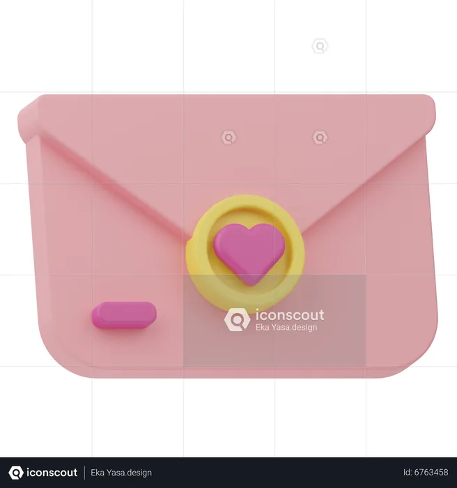 Heart Envelope  3D Icon