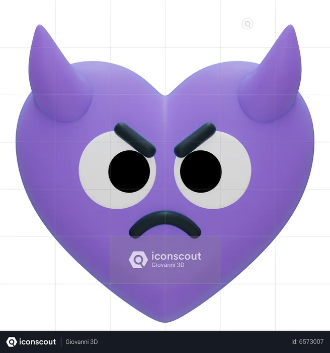 Heart evil emoji Emoji 3D Icon