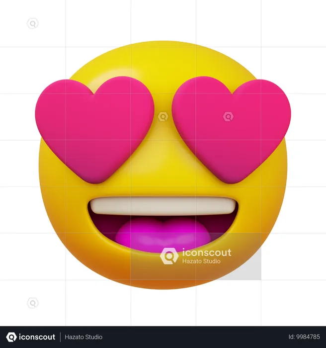 ハートの目 Emoji 3D Icon