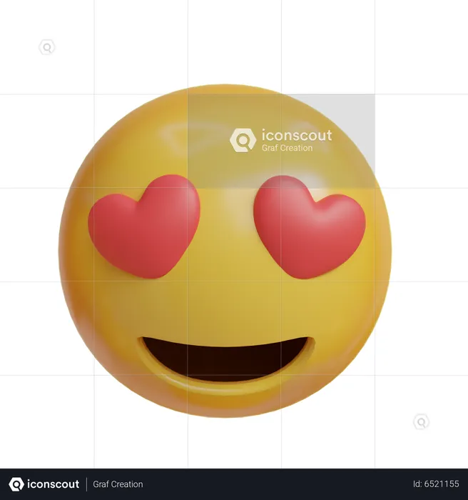 Heart eyes Emoji 3D Icon