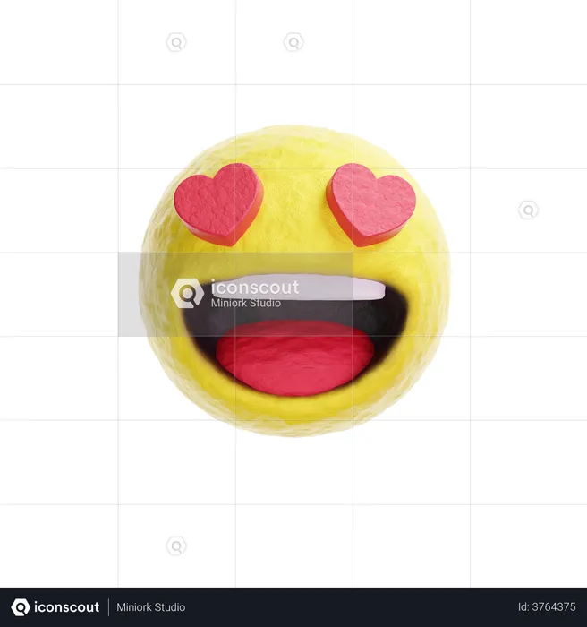 Heart Eyes Emoji Logo 3D Logo