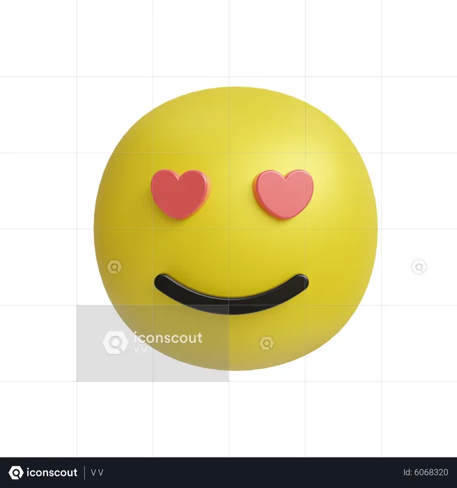 Heart eyes emoji Emoji 3D Icon