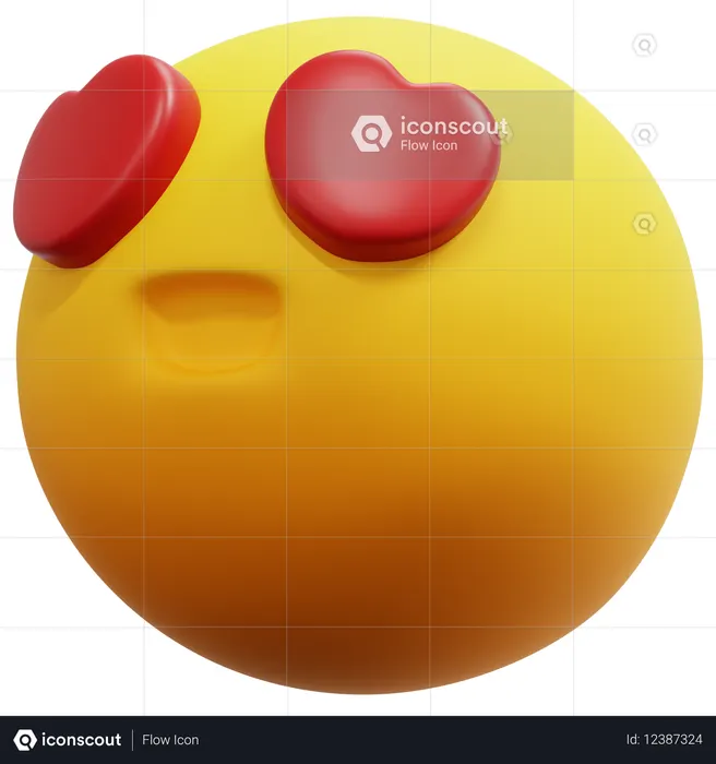 하트 눈 사랑 이모티콘 Emoji 3D Icon